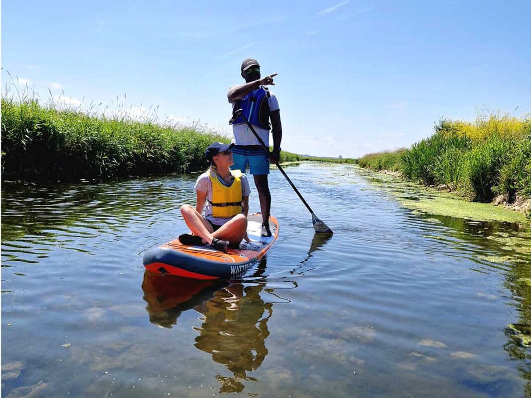 Balade en paddle/canoë-kayak sur l’Aure Pont de Montfréville La Cambe