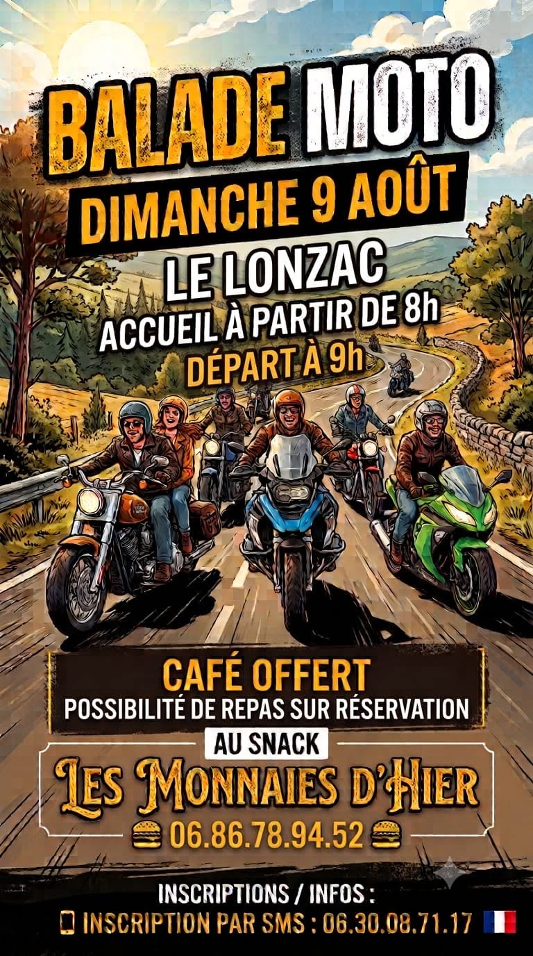 Balade moto  Le Lonzac