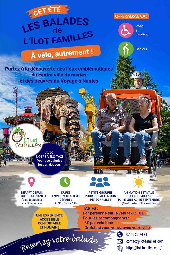 Balades touristiques en vélo-taxi centre-ville Nantes