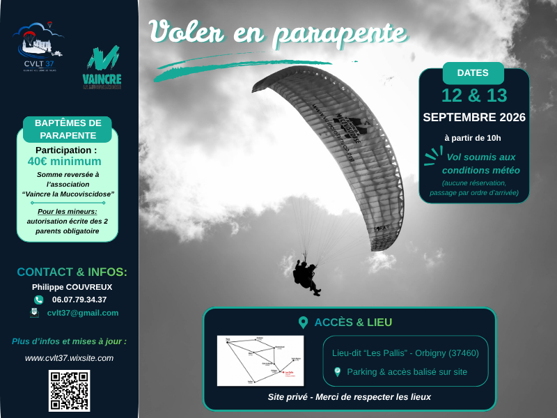 Baptêmes de parapente Orbigny