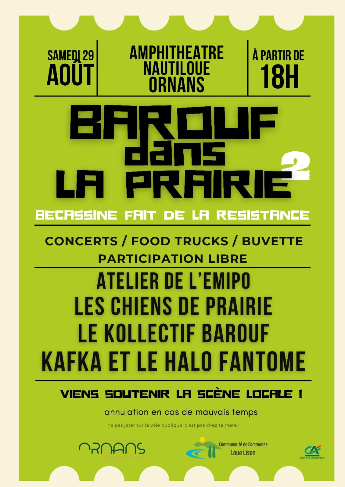BAROUF DANS LA PRAIRIE #2 Soirée concerts  Ornans