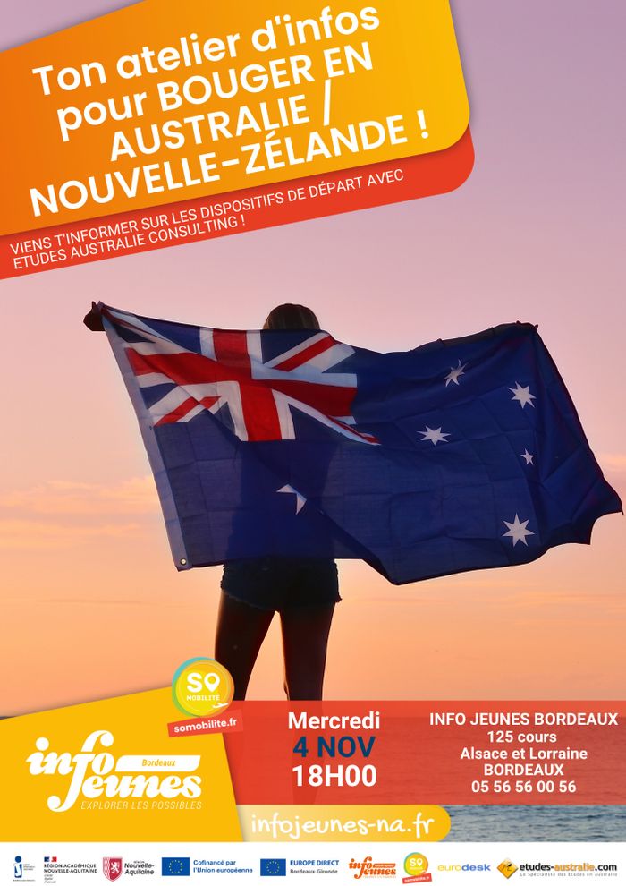 Bouger à l&rsquo;étranger, c&rsquo;est possible ?! SPÉCIAL AUSTRALIE & NOUVELLE-ZÉLANDE (en présentiel & en ligne), en ligne,