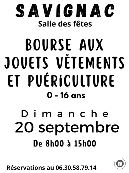 Bourse aux jouets, vêtements et puériculture  Savignac