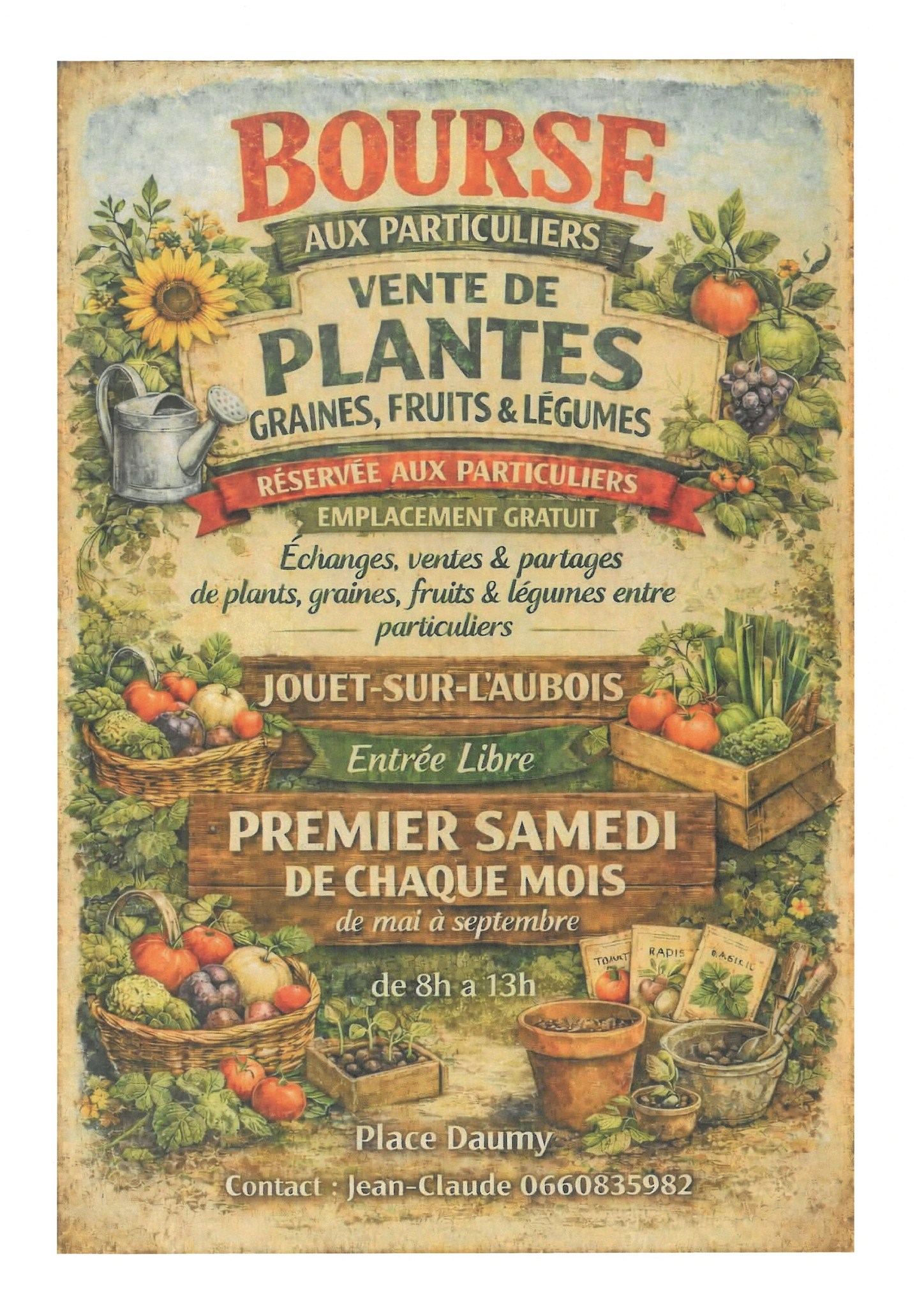 Bourse aux plantes Place Daumy Jouet-sur-l'Aubois 2026-09-05