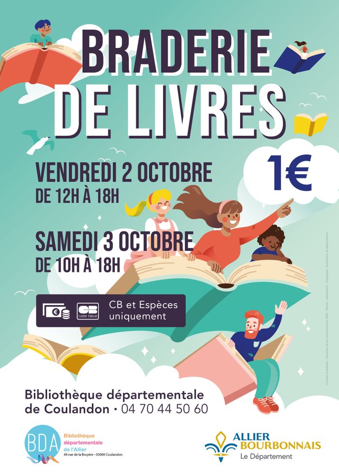Braderie de livres, Bibliothèque départementale de l&rsquo;Allier, Coulandon