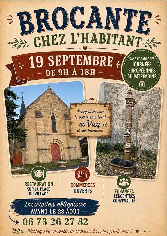 Brocante chez l’habitant, Place du bourg, Vicq-sur-Gartempe