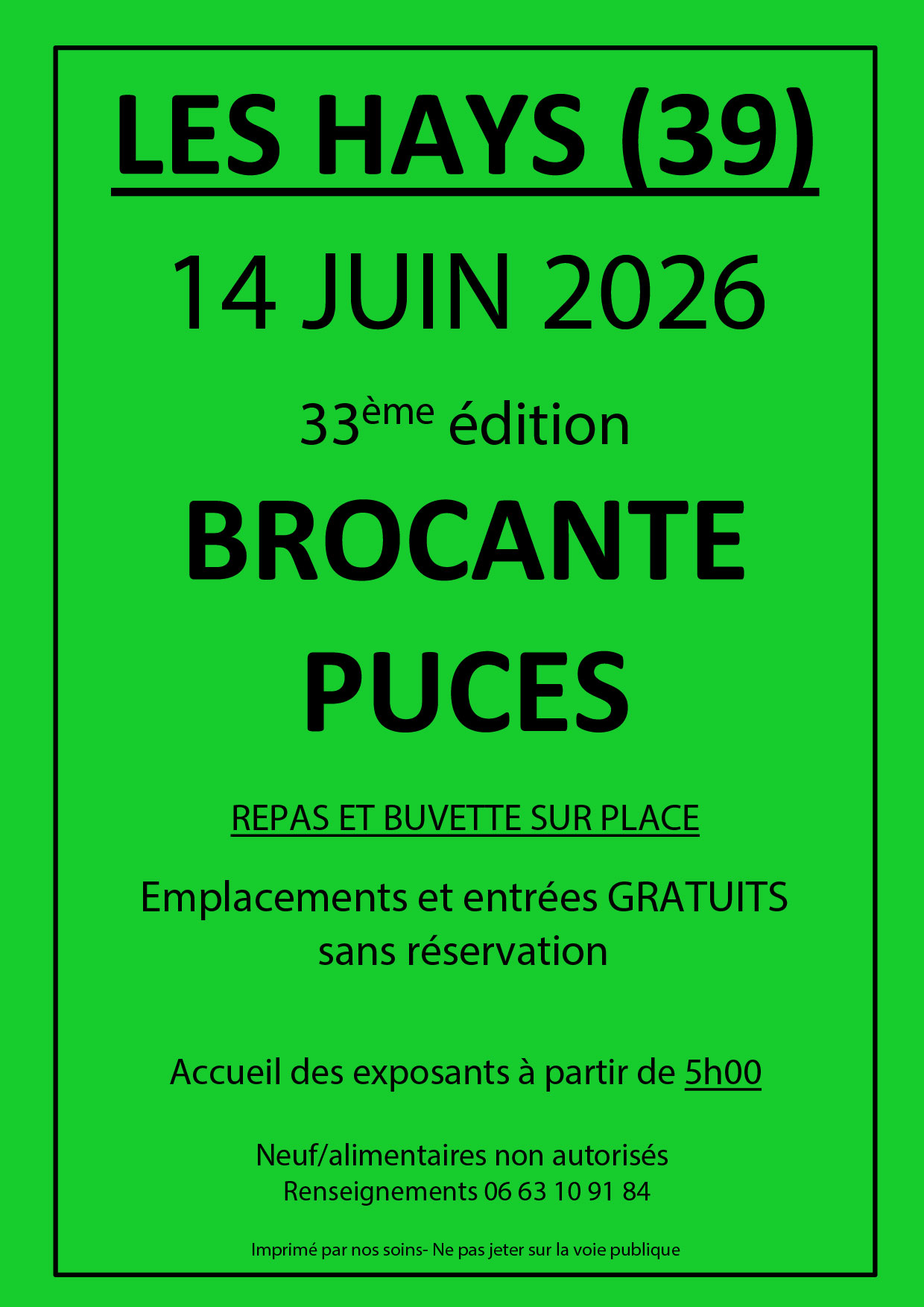 Brocante Place de la mairie Les Hays 2027-06-13