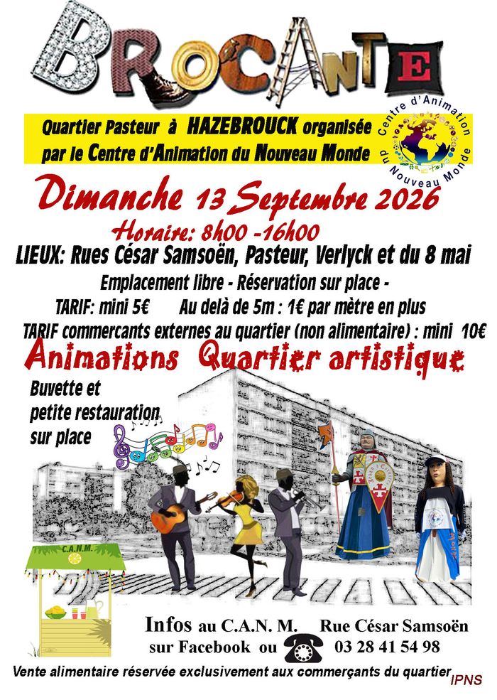 Brocante secteur Pasteur Foch Hazebrouck, Centre Animation Nouveau Monde, Hazebrouck