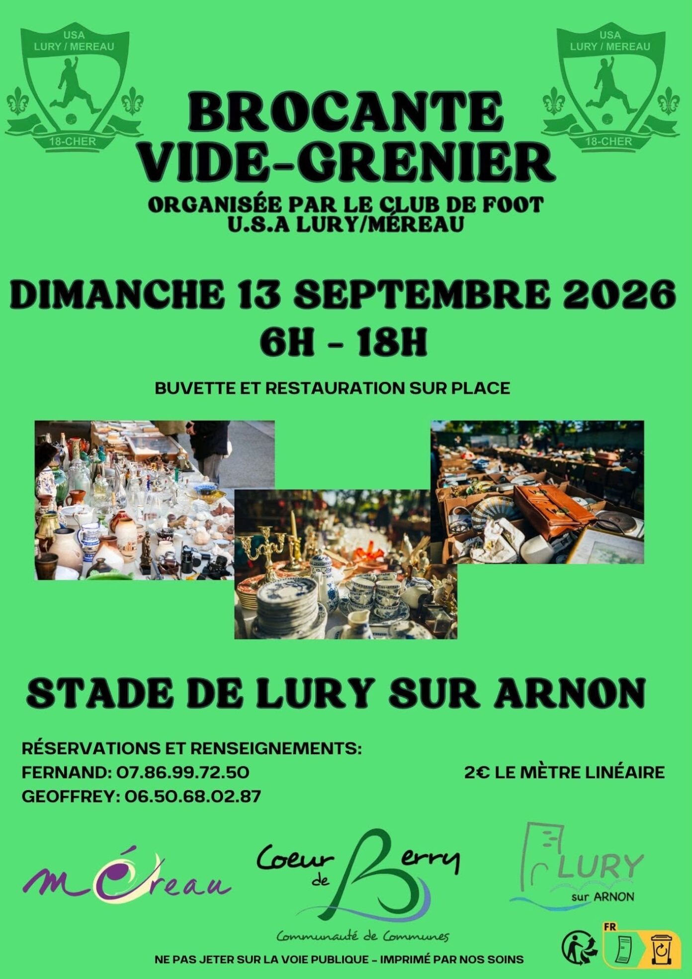 Brocante vide grenier Lury-sur-Arnon