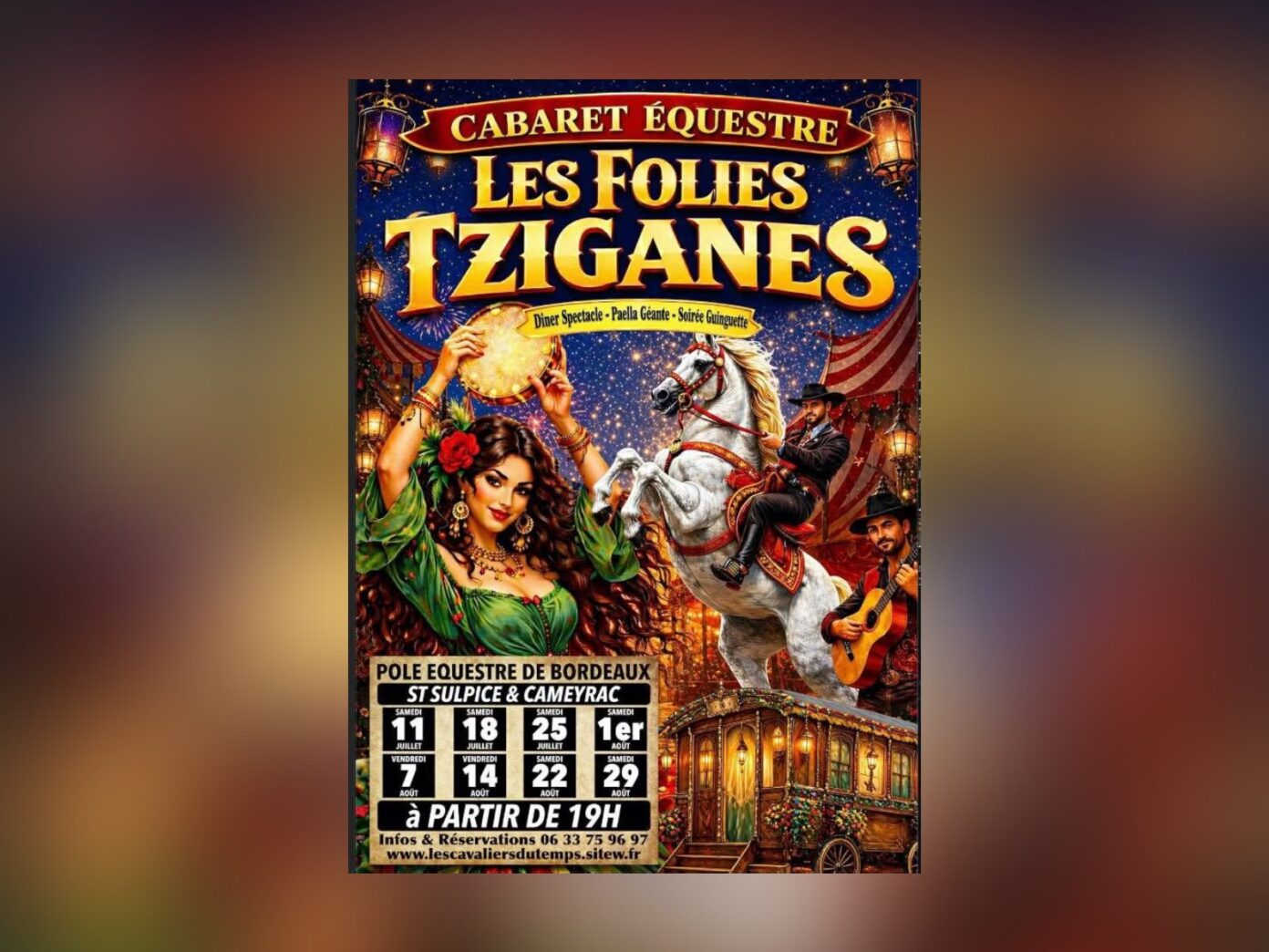 Cabaret équestre Les folies tziganes Pôle équestre de Bordeaux Saint-Sulpice-et-Cameyrac