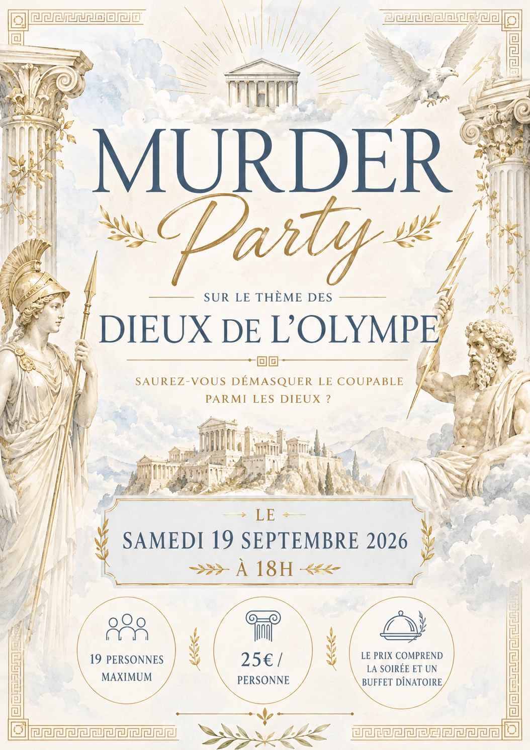 Cacaothé Soirée Murder Party Les dieux de l’Olympe Périgueux