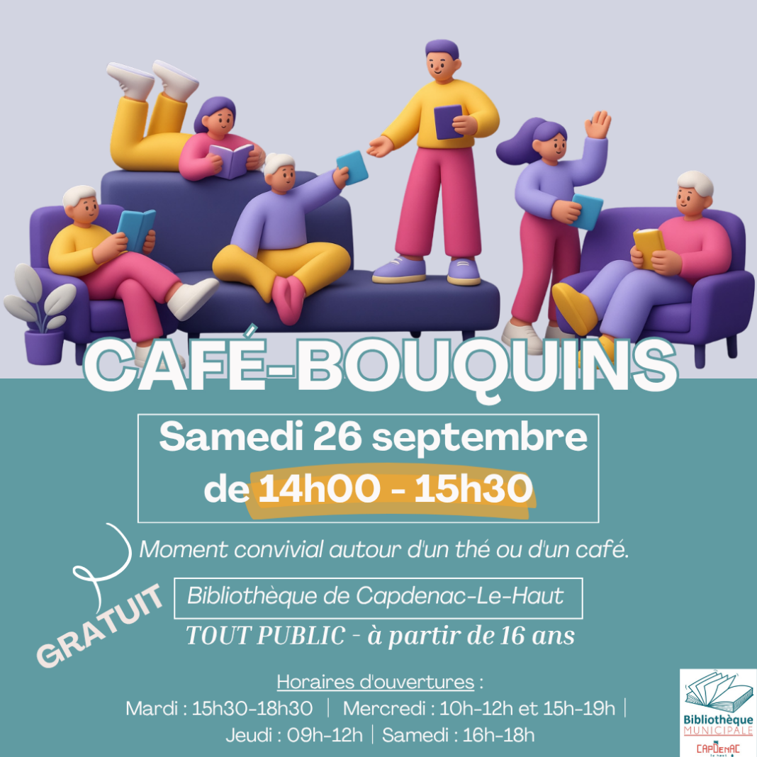 Café-bouquins à la bibliothèque de Capdenac-Le-Haut  Capdenac
