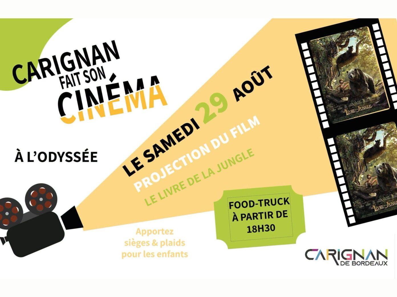 Carignan fait son cinéma Le Livre de la jungle L&rsquo;Odyssée Carignan-de-Bordeaux