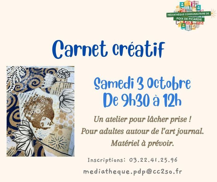 Carnet créatif, Médiathèque de Poix de Picardie, Poix-de-Picardie