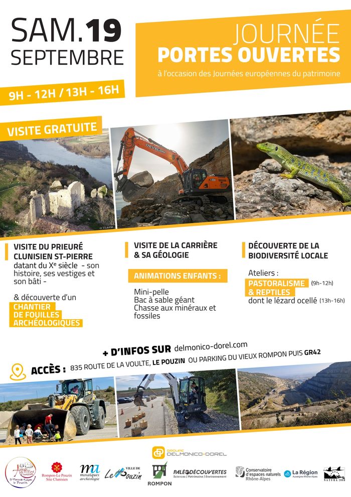 Carrière du Pouzin - Prieuré Clunisien du Xe siècle - chantier de fouilles archéologiques - activités enfants & biodiversité : le site varié du Pouzin Carrière Delmonico Dorel Le Pouzin