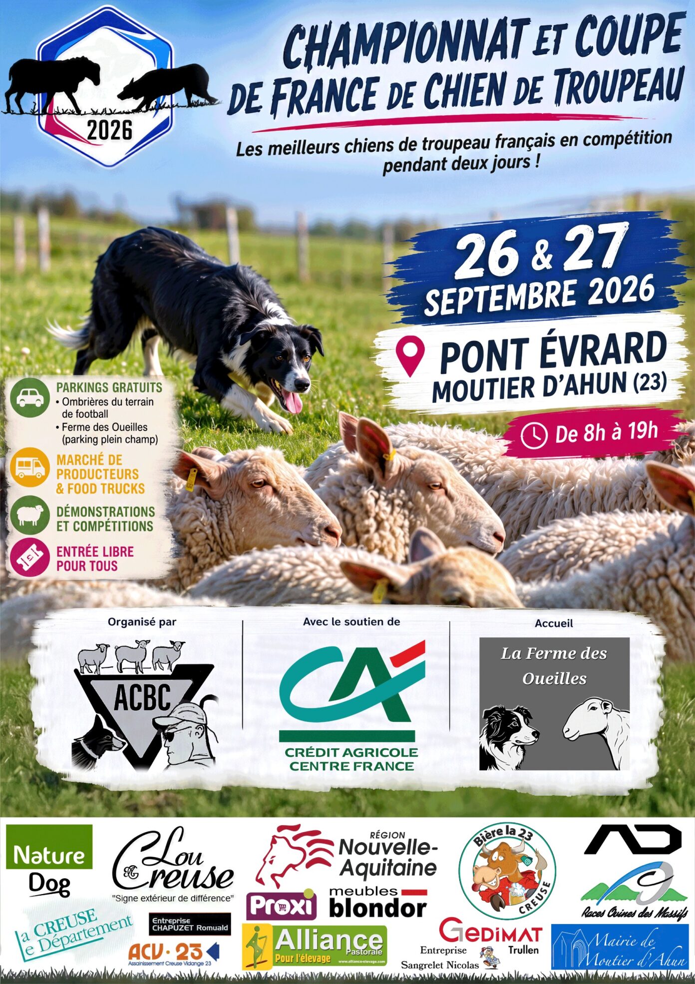 Championnat de France Inter-races de chien de troupeau  Moutier-d&rsquo;Ahun