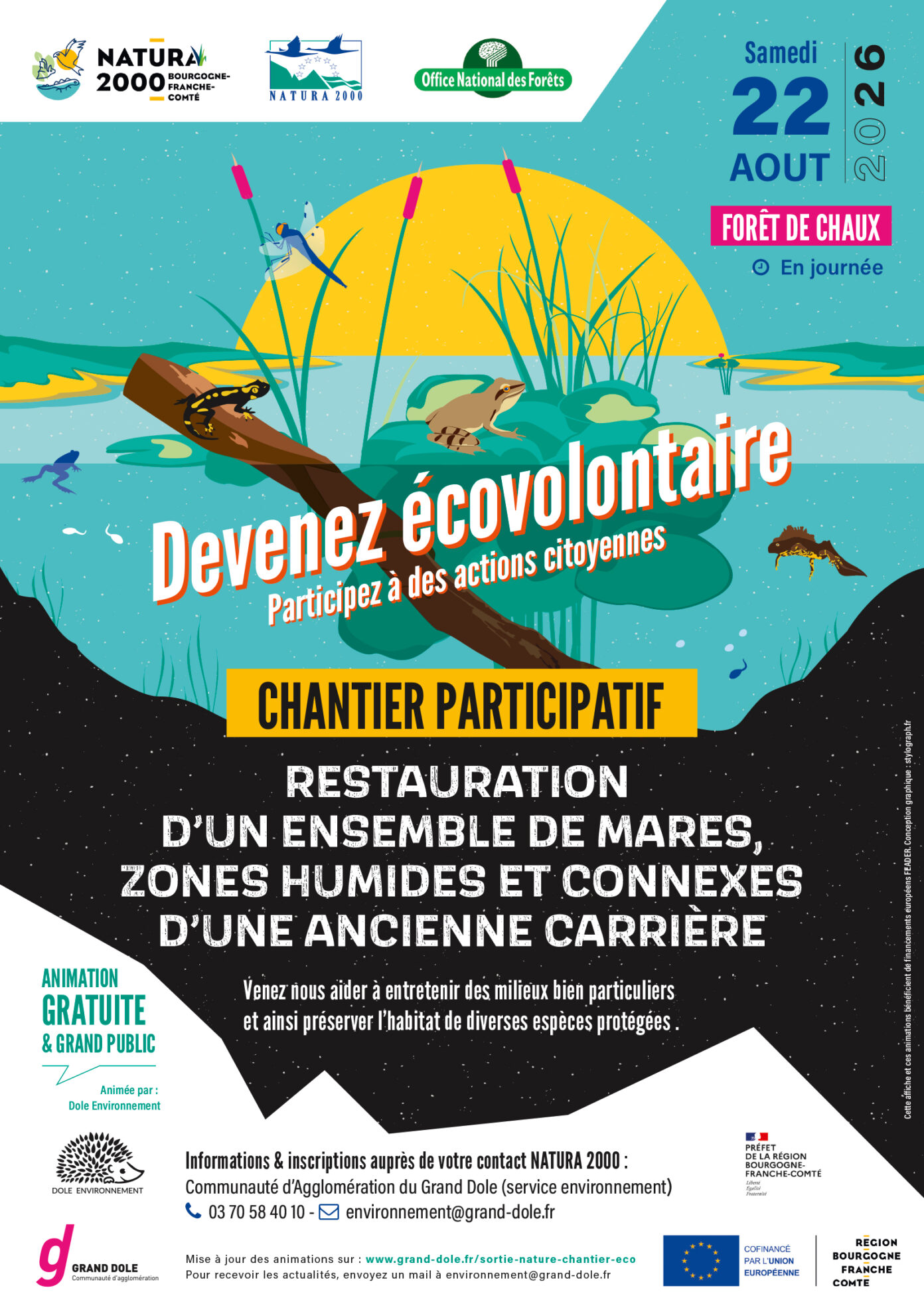 Chantier participatif restauration de mares  Dole