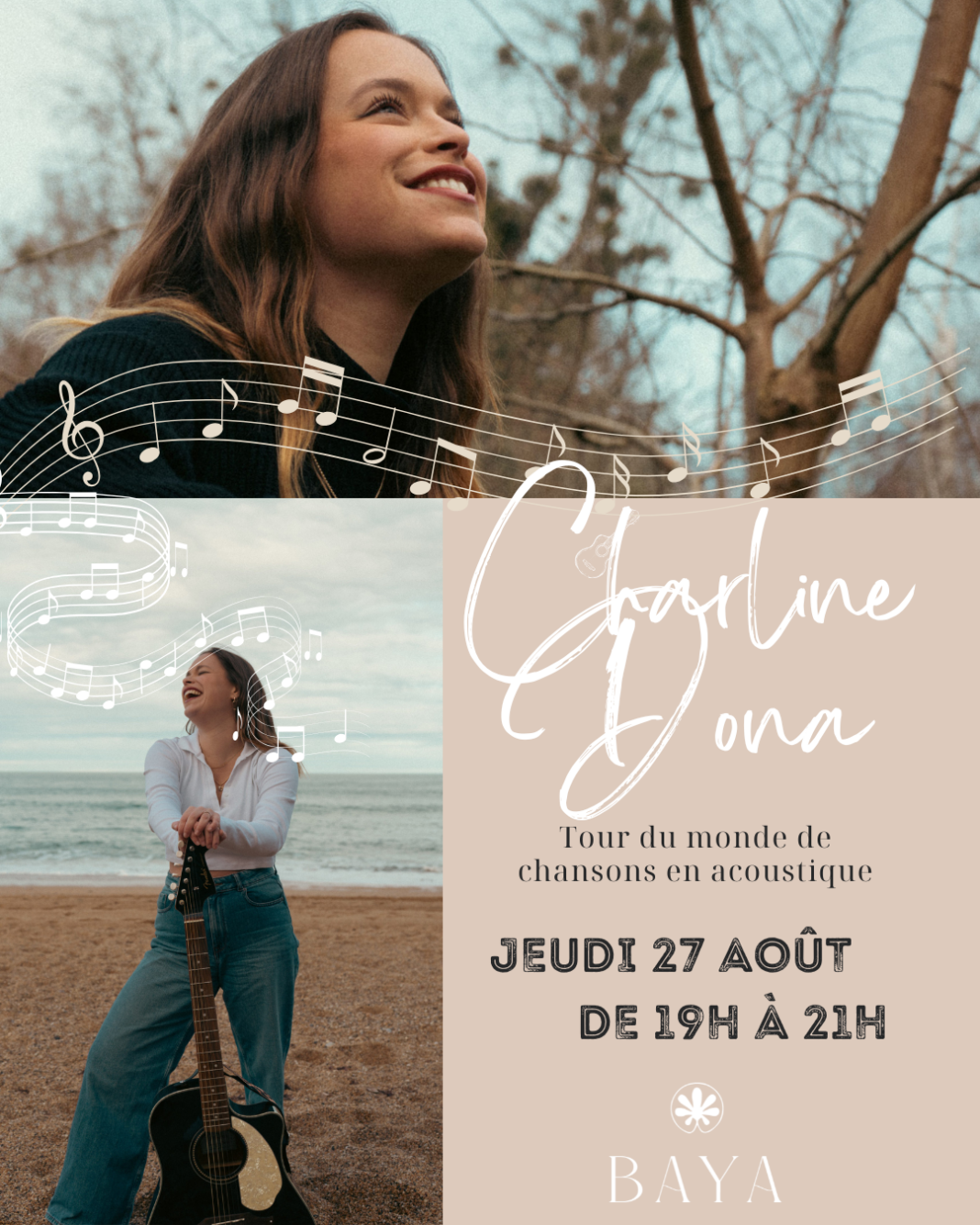Charline Dona en Concert au BAYA CAPBRETON 85 Avenue Mal de Lattre de Tassigny Capbreton
