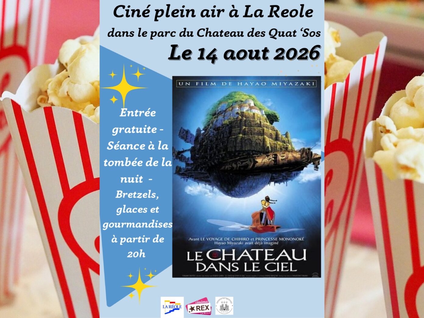 Ciné plein air Le château dans le ciel La Réole
