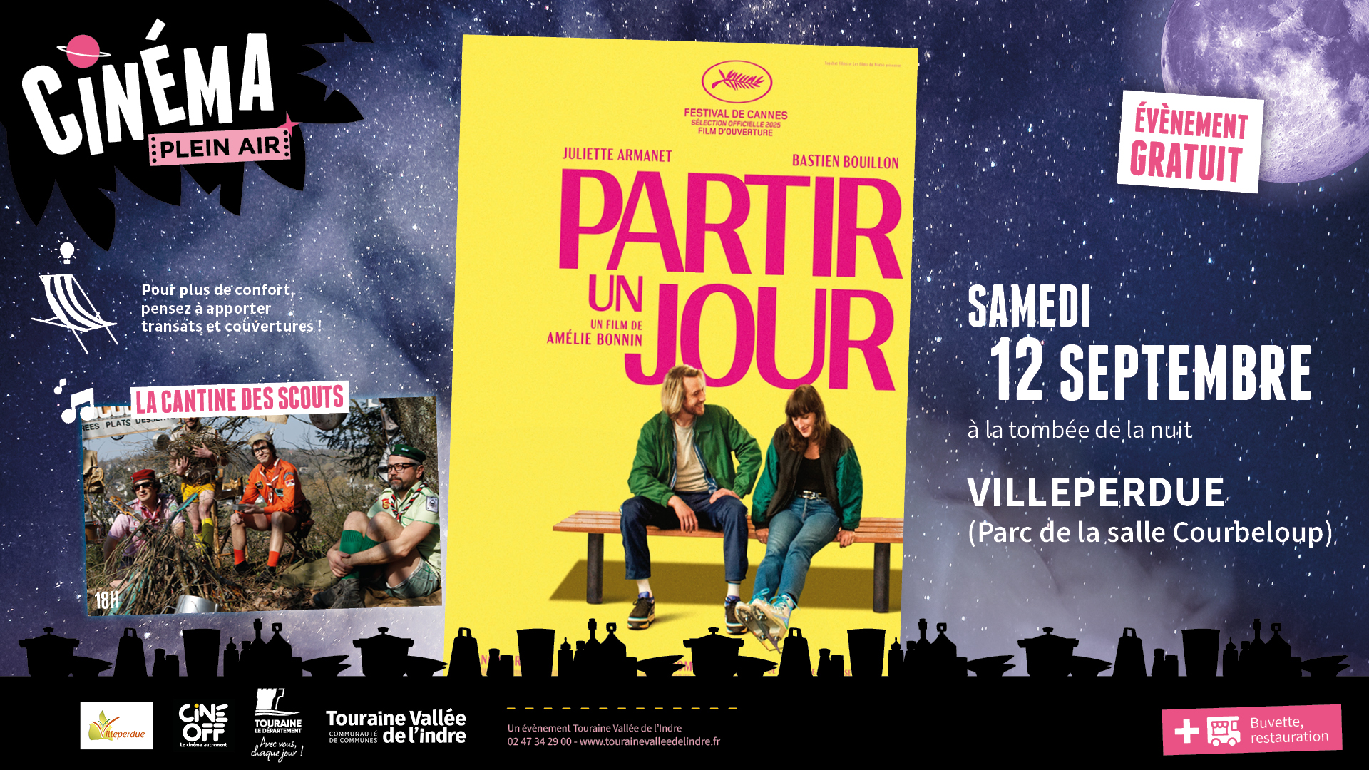 Cinéma en plein air Partir un jour Allée Courbeloup Villeperdue 2026-09-12
