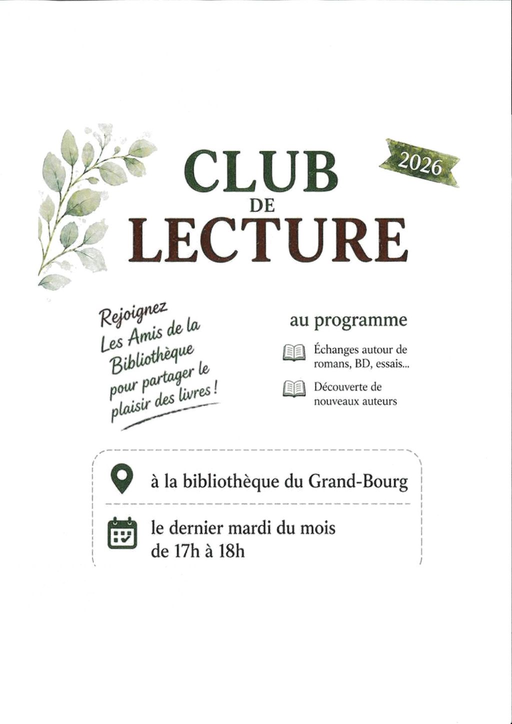Club de Lecture Le Grand-Bourg
