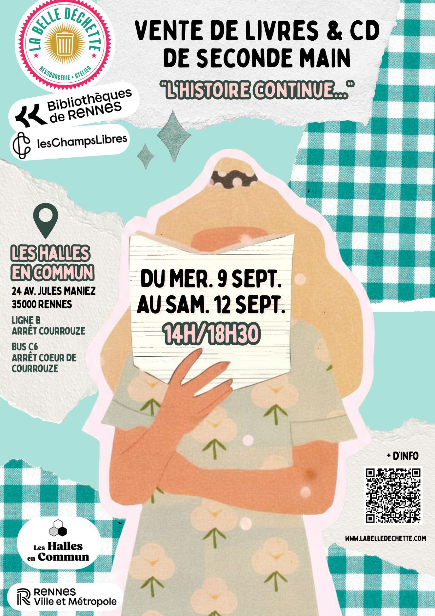 Vente spéciale livres & CD de seconde main – Bibliothèques de Rennes x La Belle Déchette 24 avenue Jules Maniez