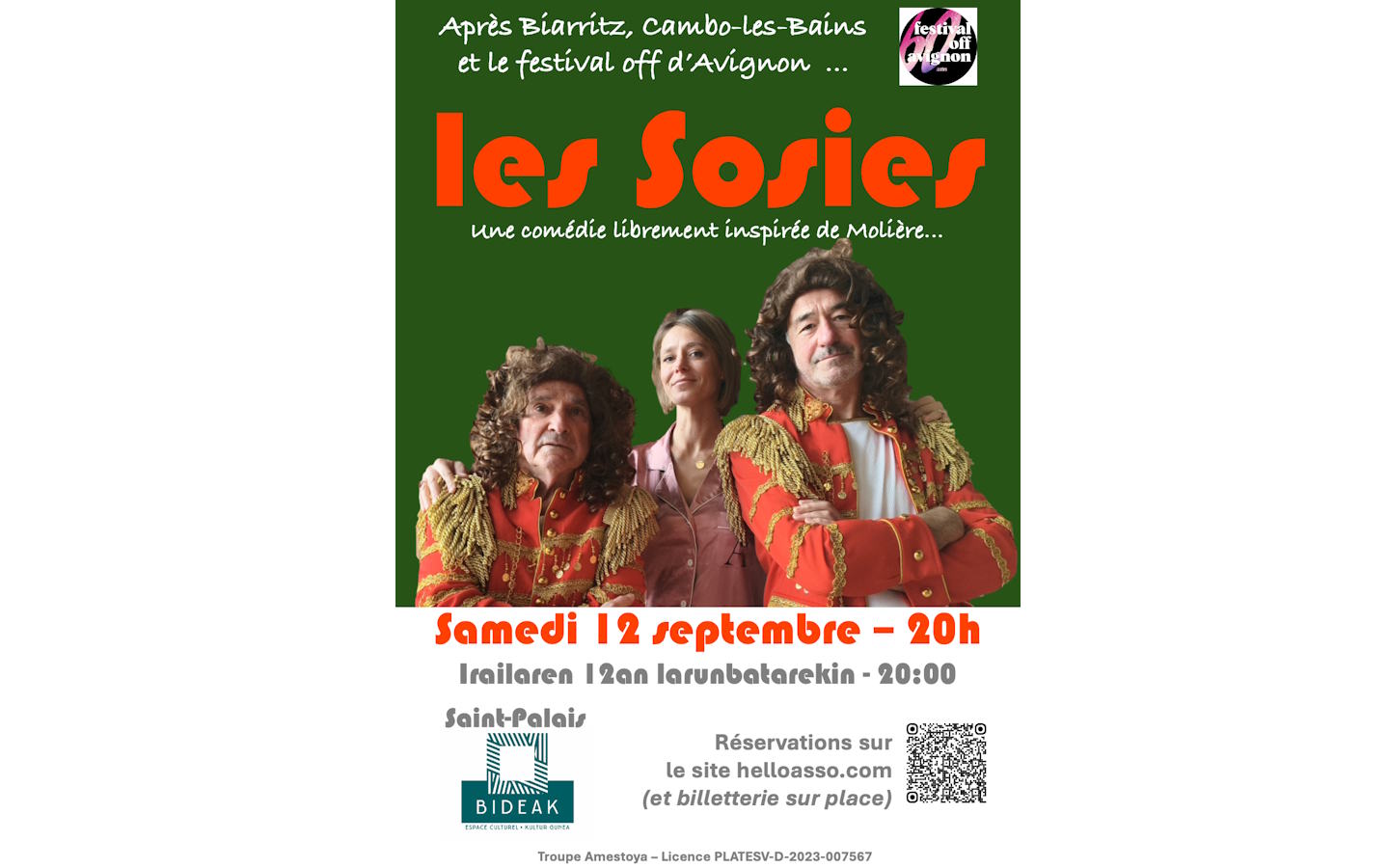 Comédie Les Sosies 55 avenue de Gibraltar Saint-Palais 2026-09-12