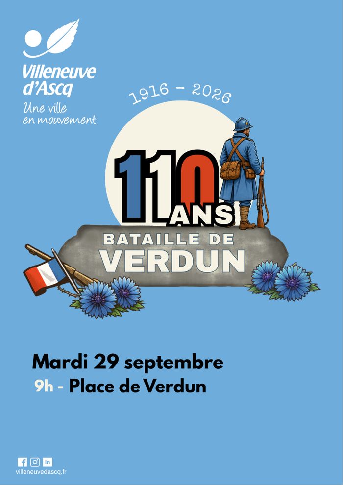 Commémoration des 110 ans de la bataille de Verdun, Place de Verdun, Villeneuve-d’Ascq