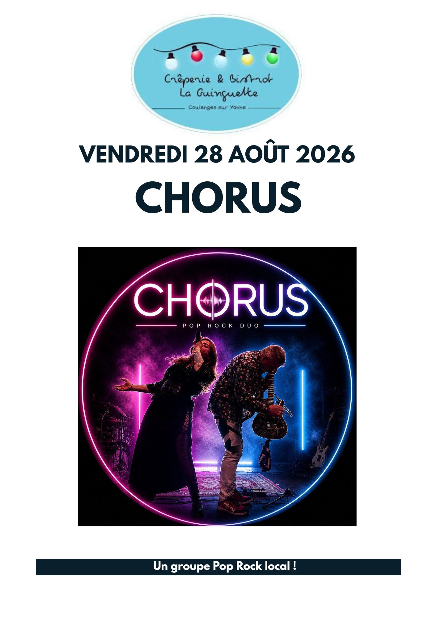 Concert à la Guinguette Chorus Crêperie & Bistrot La Guinguette Coulanges-sur-Yonne 2026-08-28
