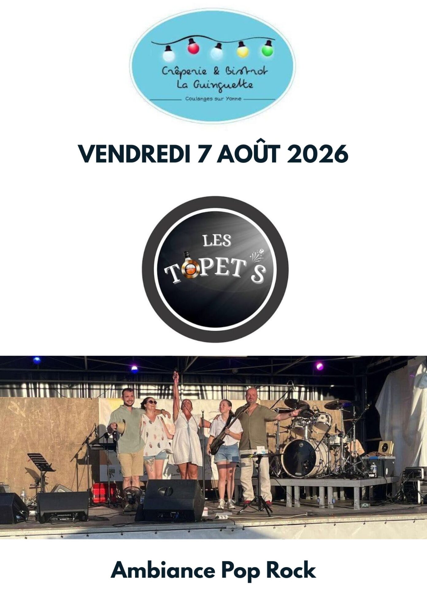 Concert à la Guinguette Les Topet’s Route de Clamecy Coulanges-sur-Yonne