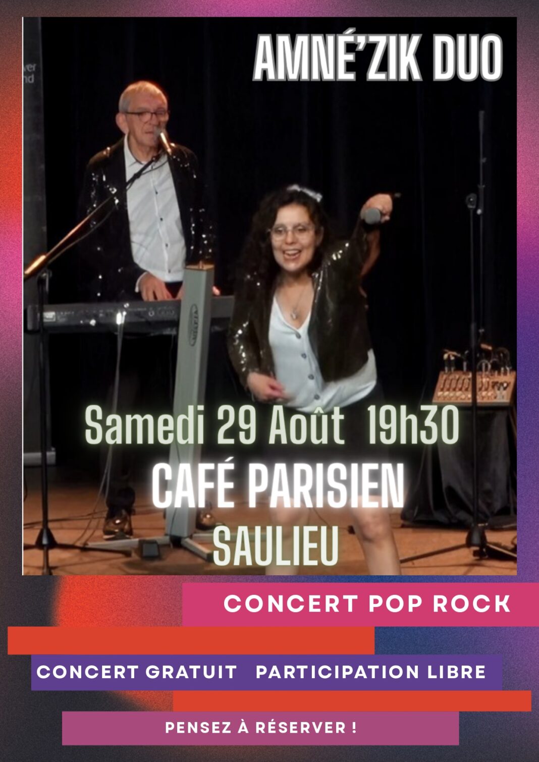 CONCERT AMNE’ZIK DUO CAFE PARISIEN Saulieu