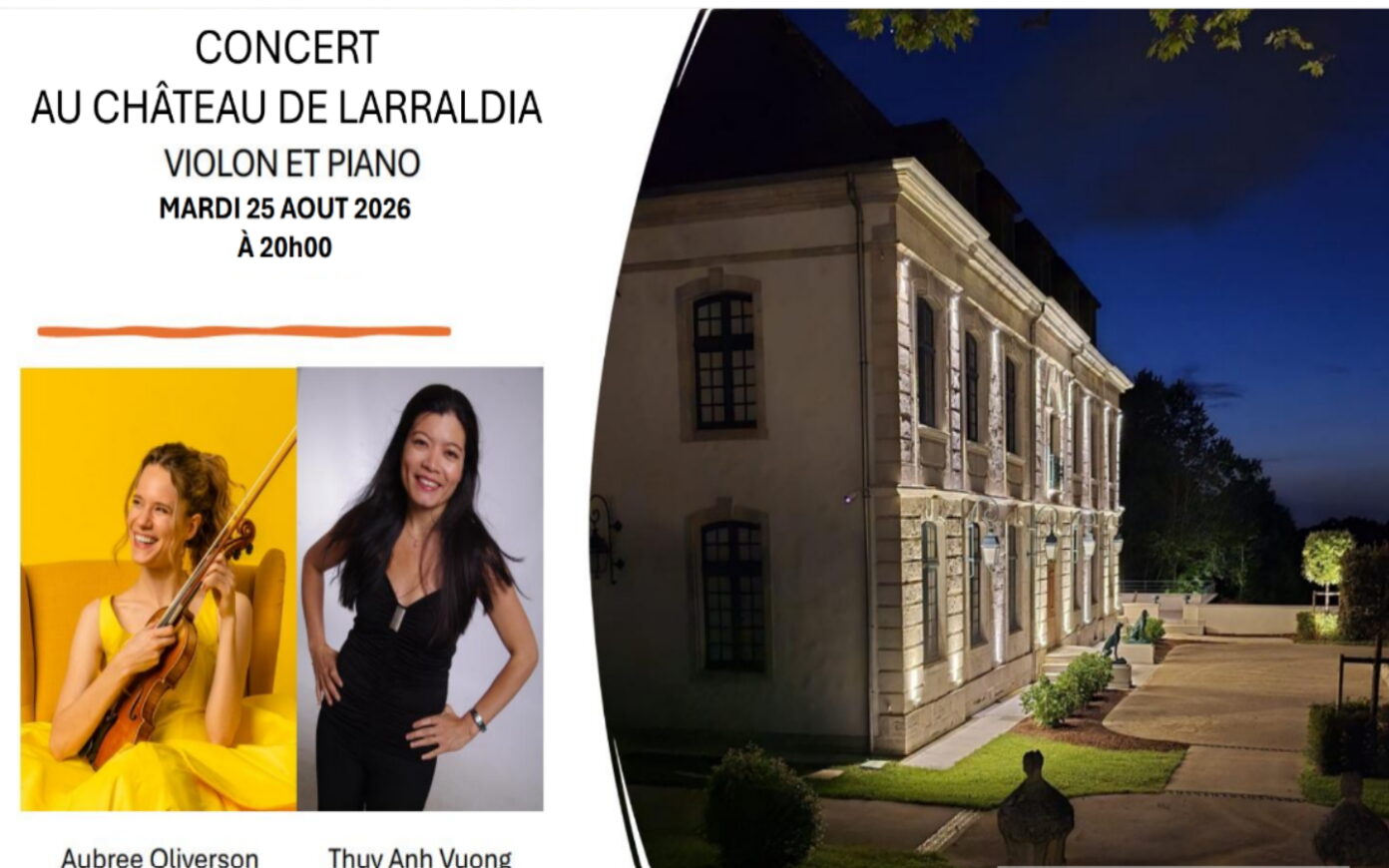 Concert au château violon et piano Domaine de Larraldia Villefranque