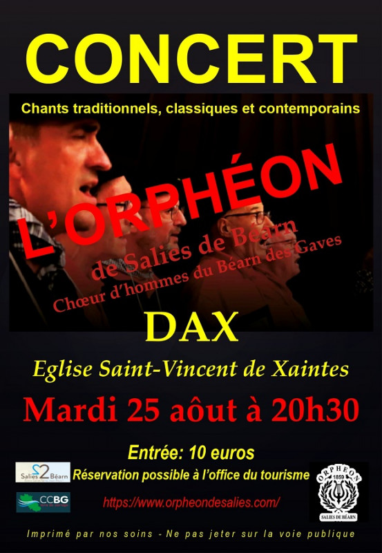 Concert chants béarnais Place Saint-Vincent Dax