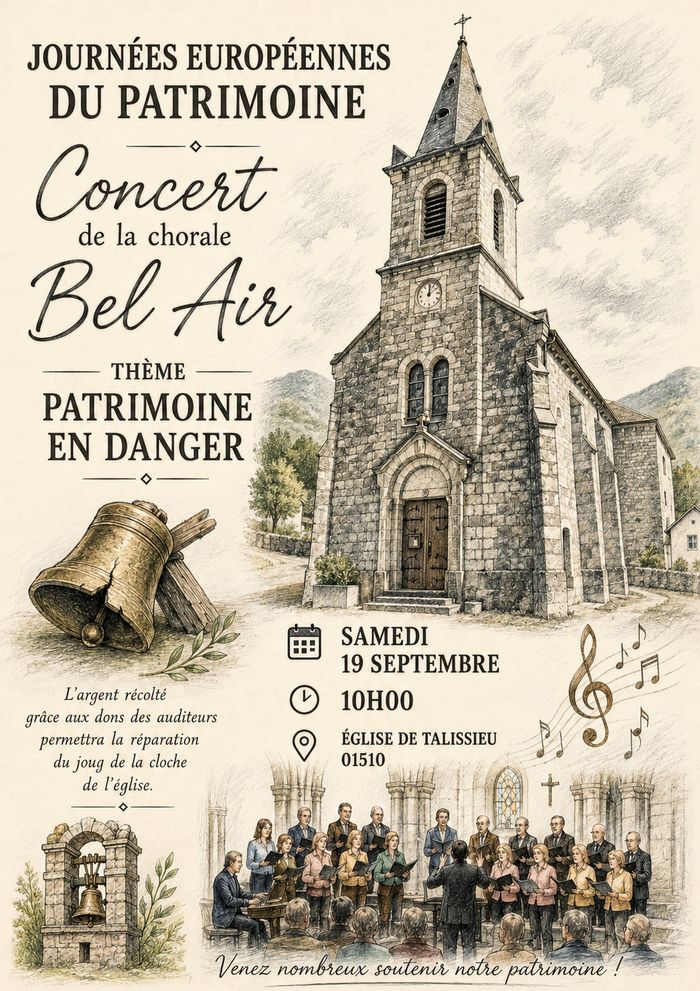 Concert de la chorale Bel&rsquo;Air, Eglise Saint-Christophe, Talissieu