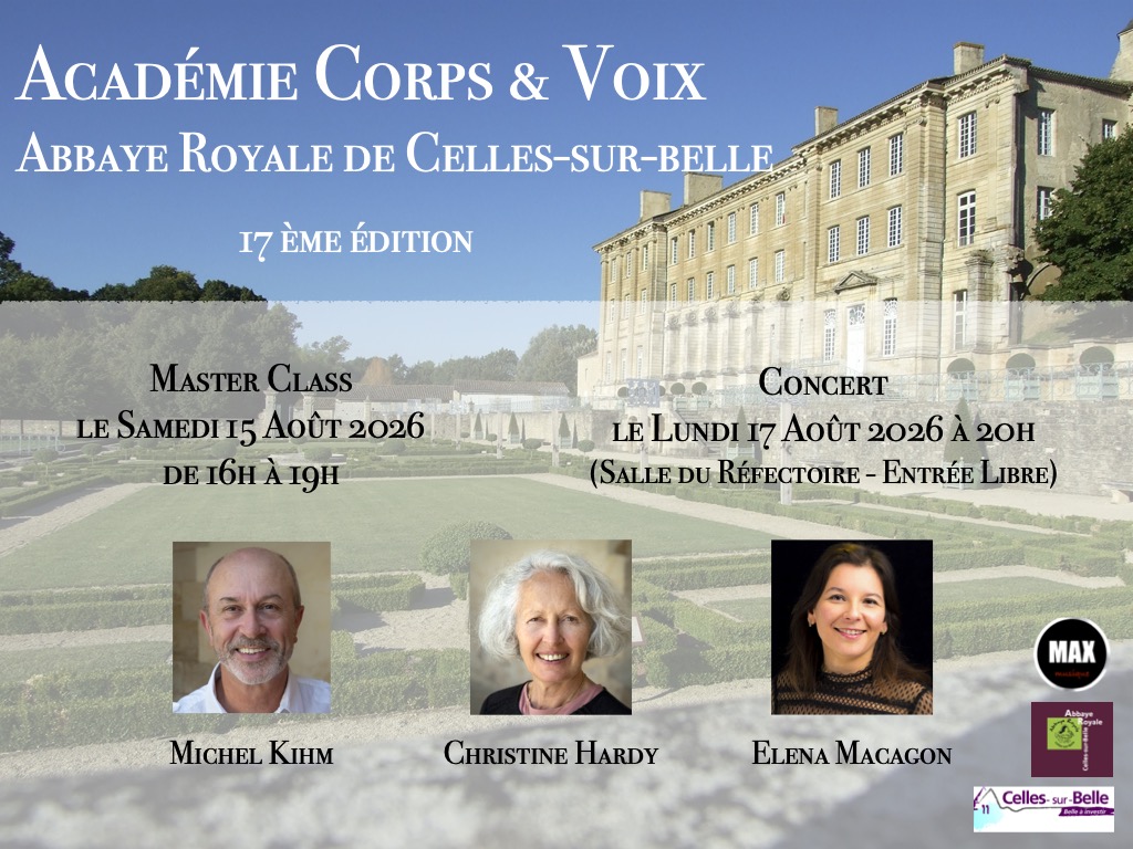 Concert de l&rsquo;Académie Corps & Voix Abbaye Royale Celles-sur-Belle