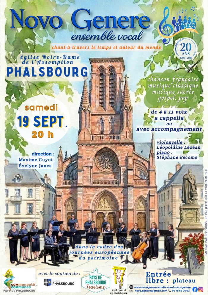 Concert de l&rsquo;ensemble vocal Novo Genere, Église Notre-Dame de l&rsquo;Assomption, Phalsbourg