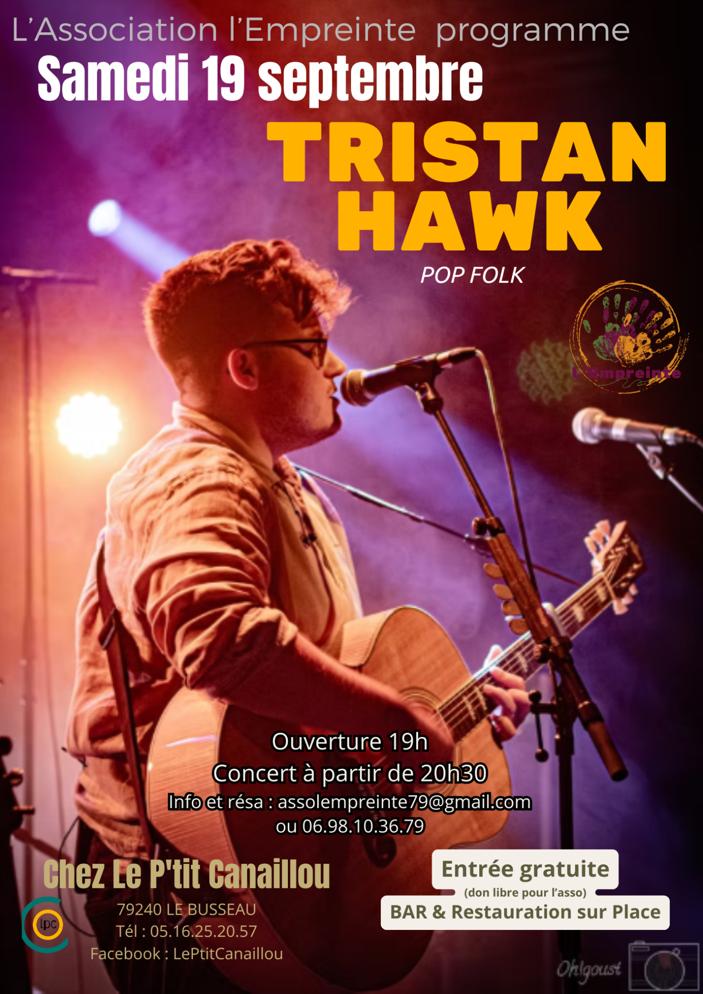 Concert de Tristan Hawk Le Busseau