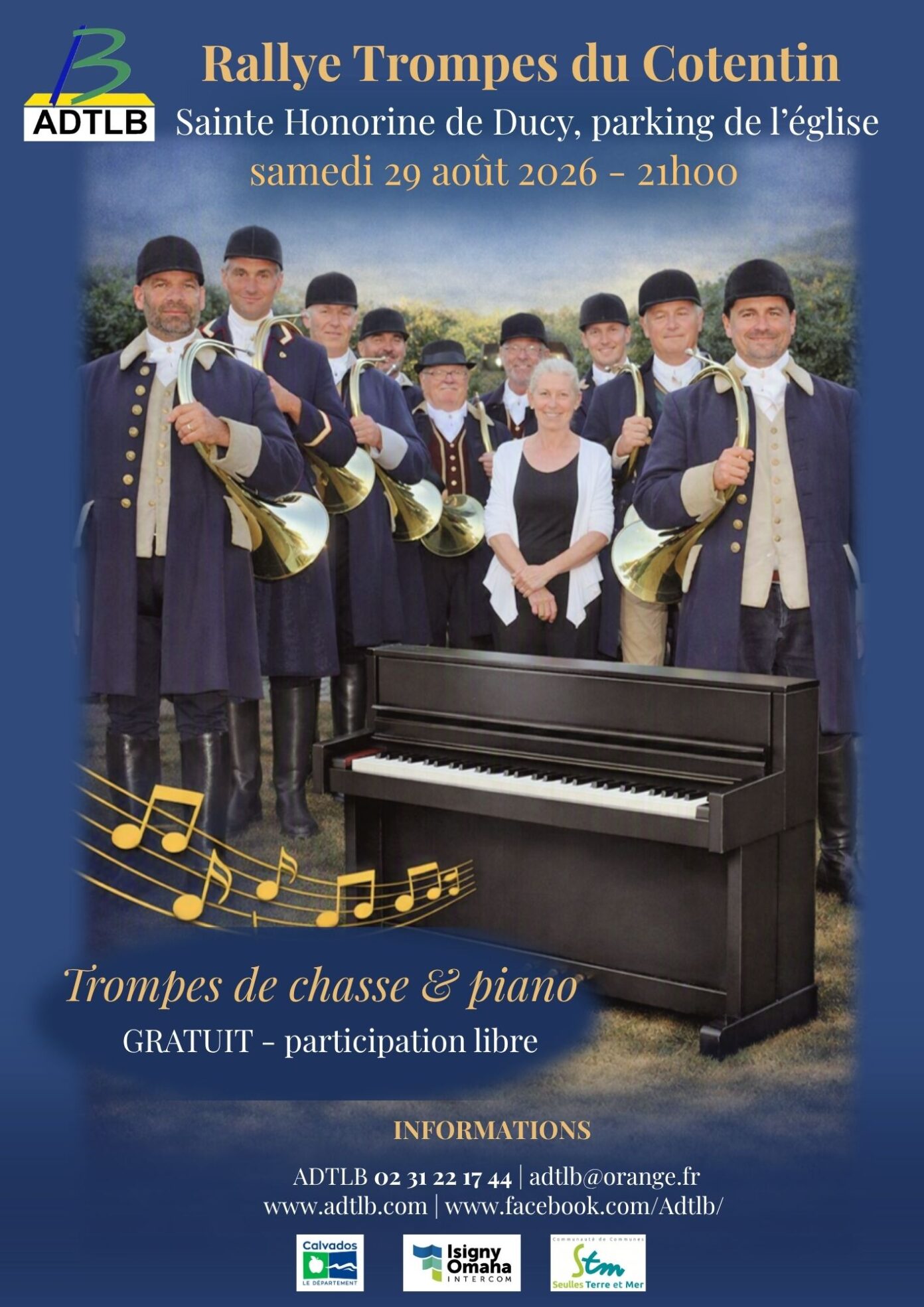 Concert de trompes de chasse et piano par le RALLYE TROMPES DU COTENTIN Sainte-Honorine-de-Ducy