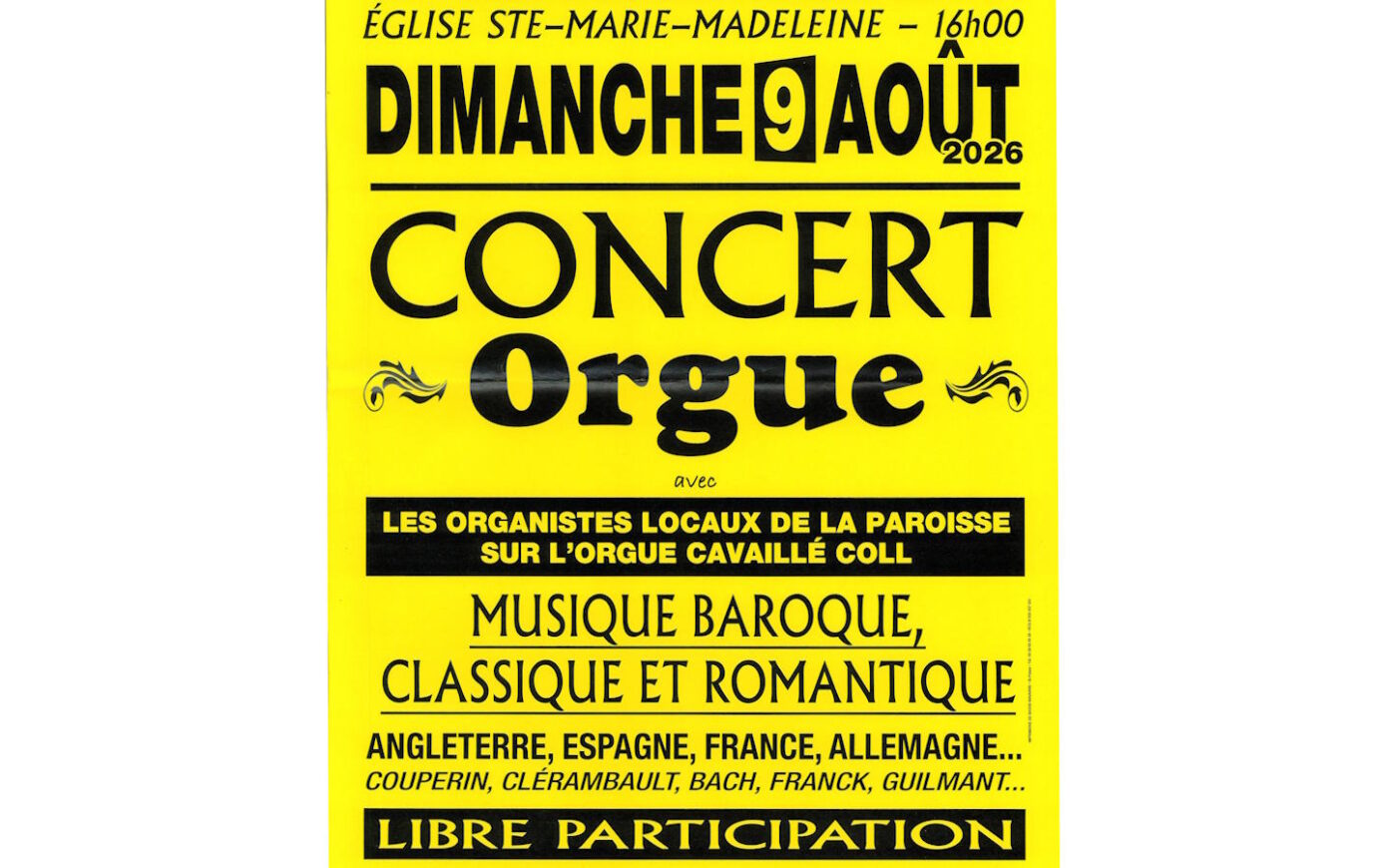 Concert d’orgue Saint-Palais