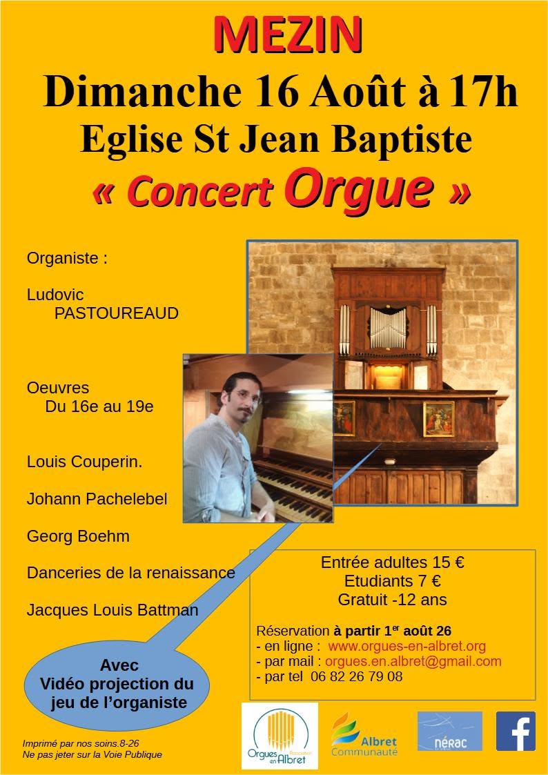Concert d’orgues Mézin