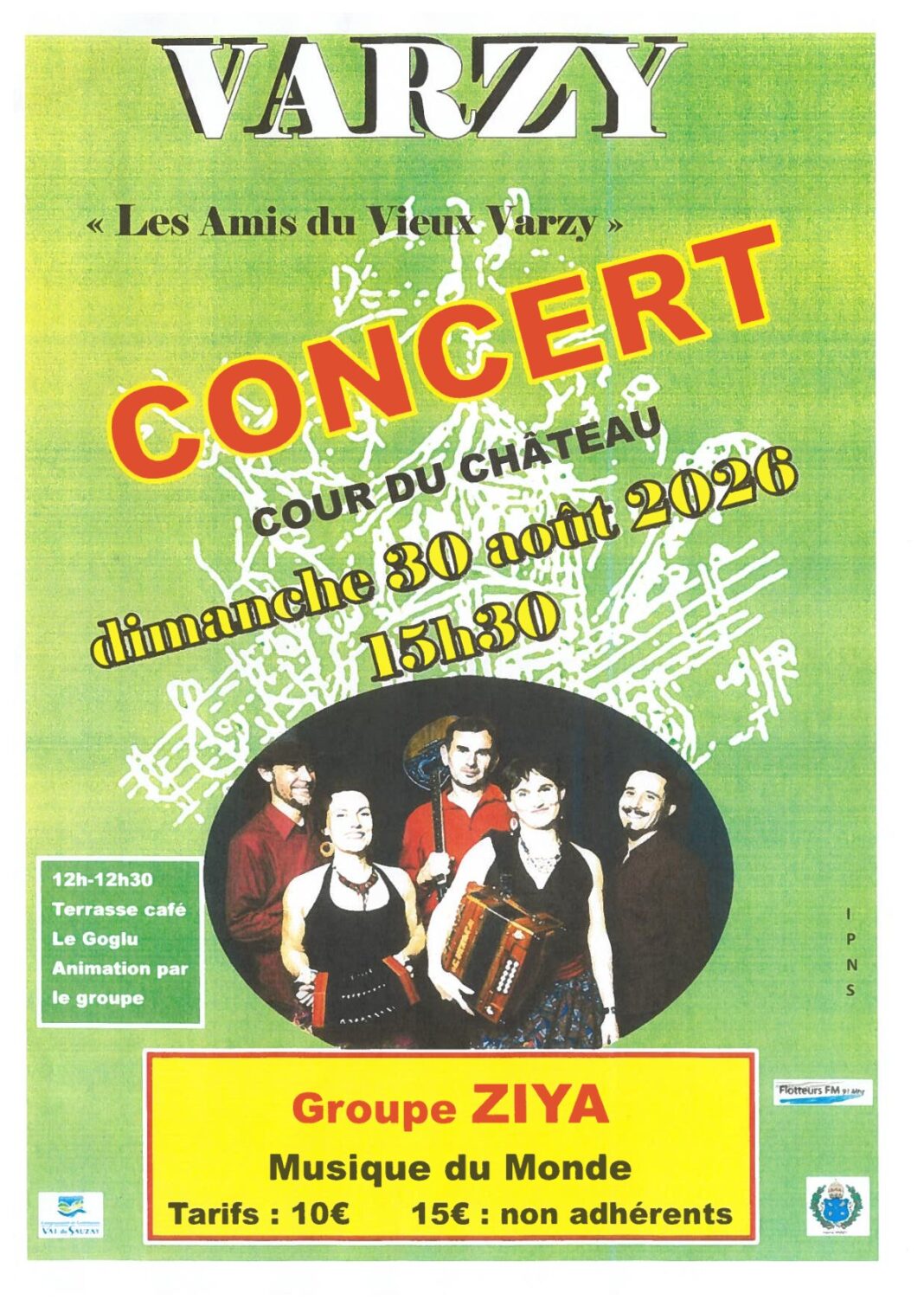 Concert du groupe ZIYA à Varzy Cour du Château Varzy