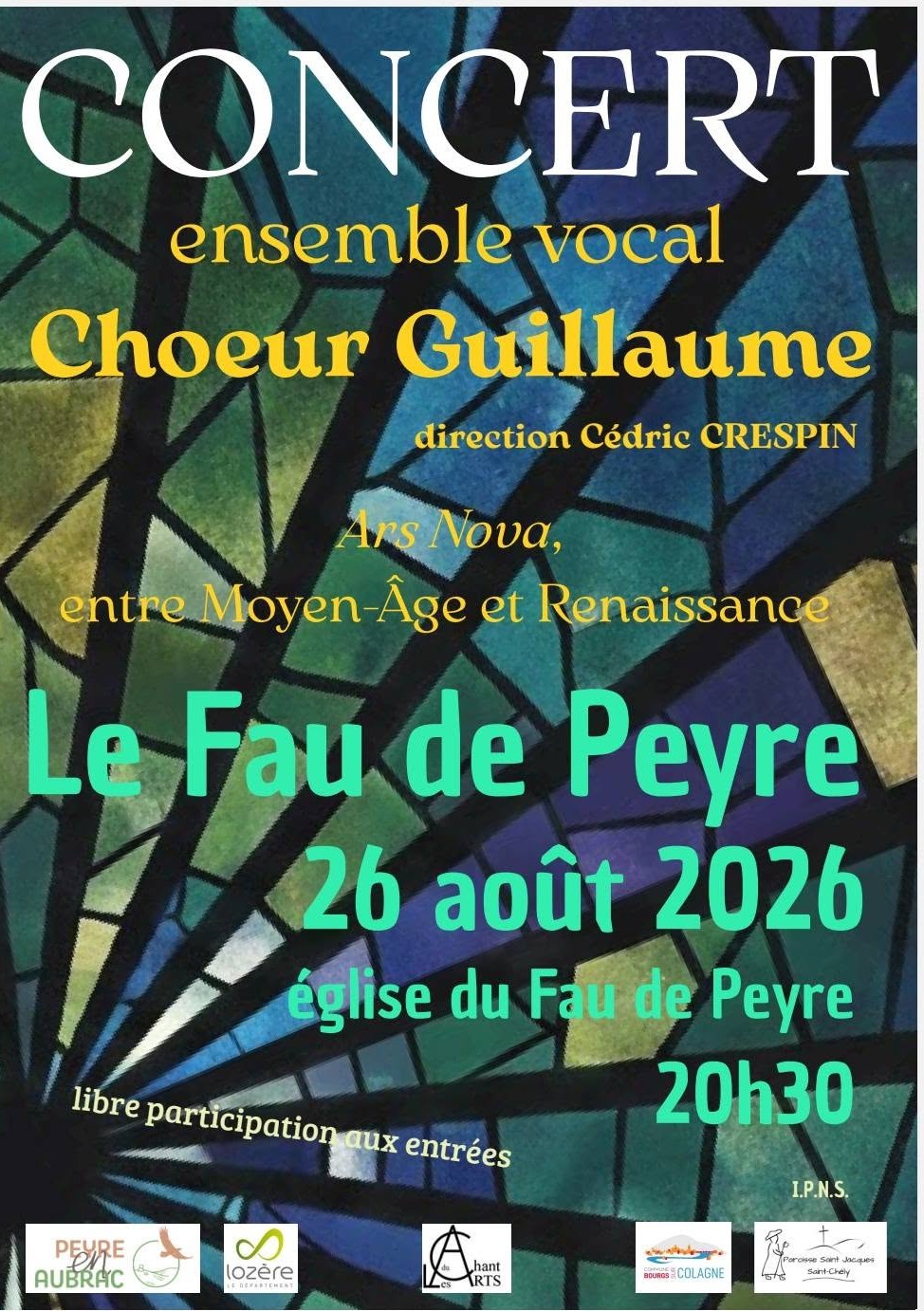 CONCERT ENSEMBLE VOCAL CHOEUR GUILLAUME Fau-de-Peyre Peyre en Aubrac