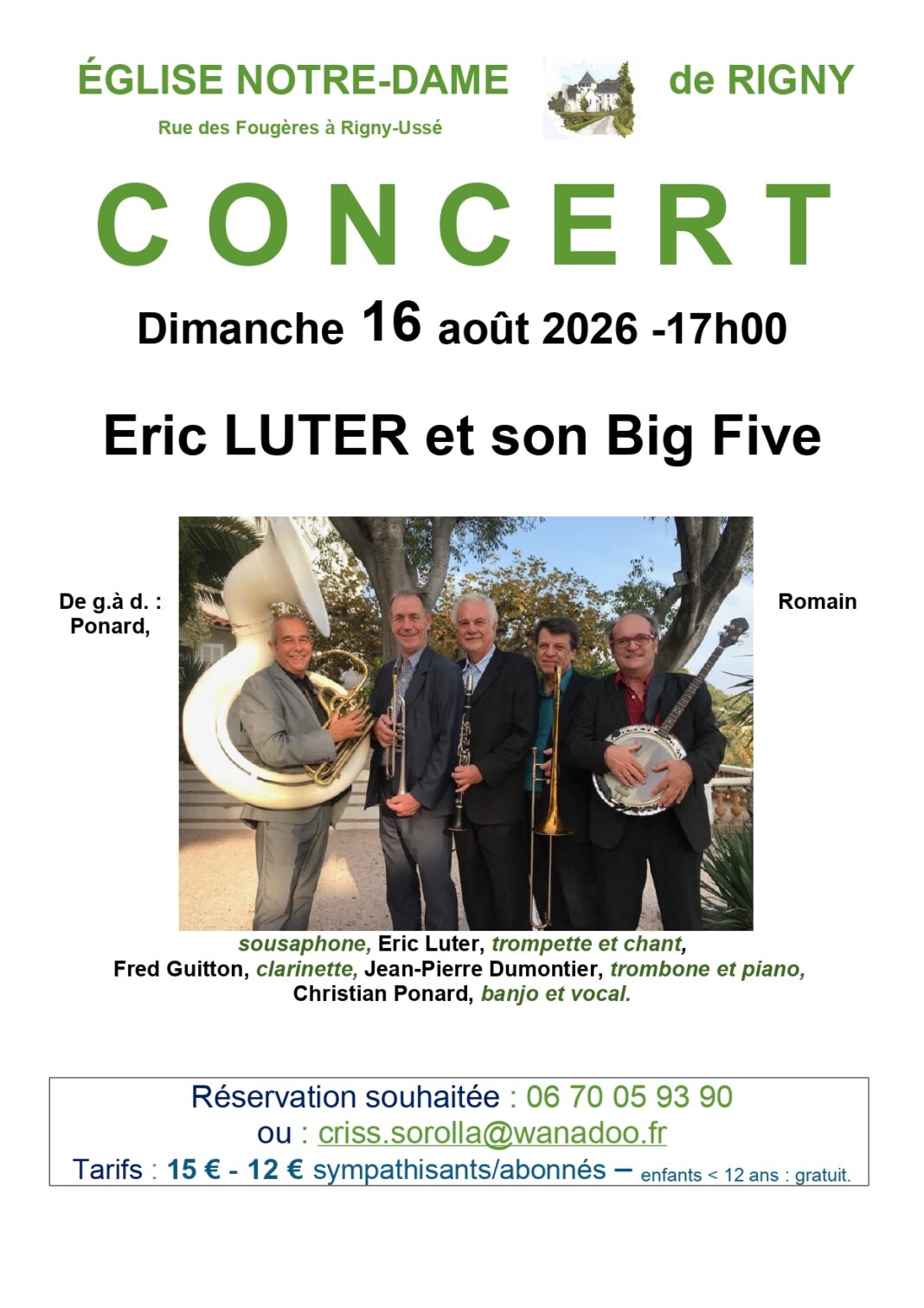 Concert Eric LUTER et son Big Five Rigny-Ussé