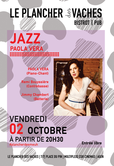 Concert Jazz Avec Paola Vera Plancher des Vaches Agen