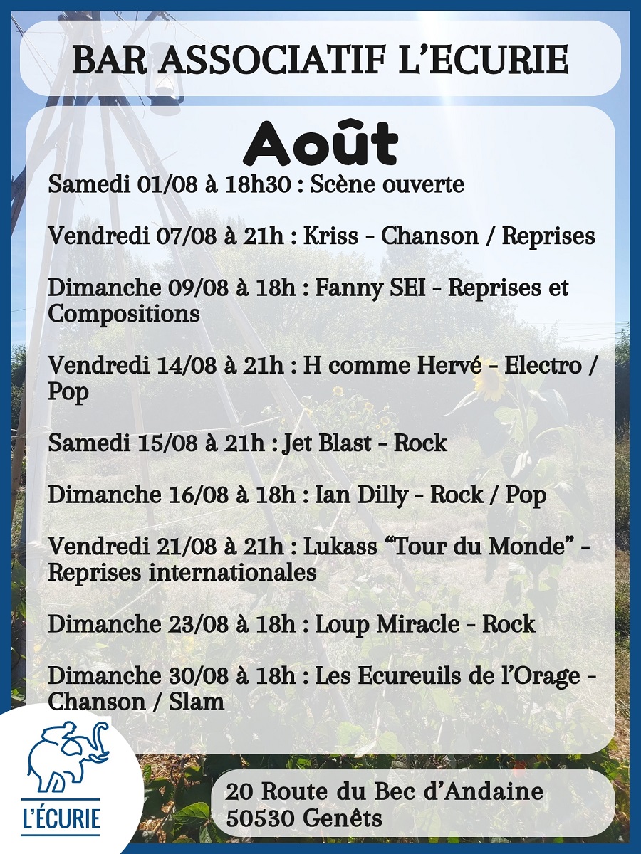 Concert Jet Blast Bar associatif L&rsquo;Ecurie Genêts