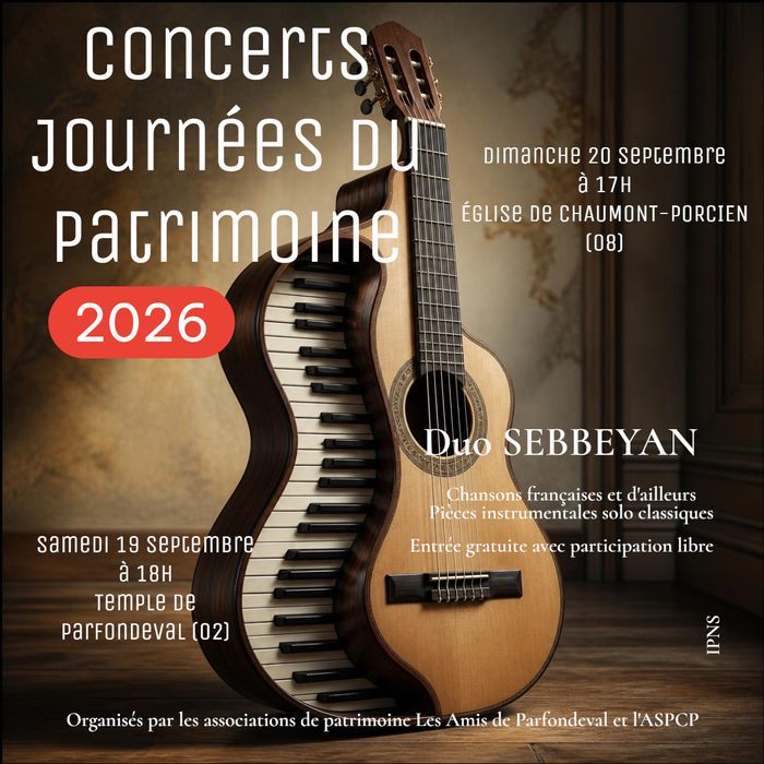 Concert par le Duo Sebbeyan à Chaumont-Porcien, Église Sainte-Croix, Chaumont-Porcien