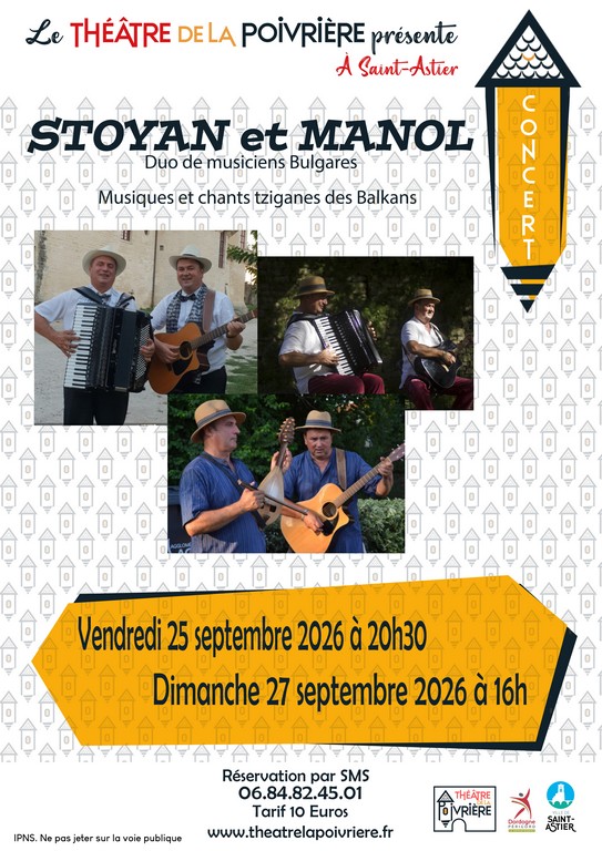 Concert Stoyan et Manol Théâtre La Poivrière Saint-Astier