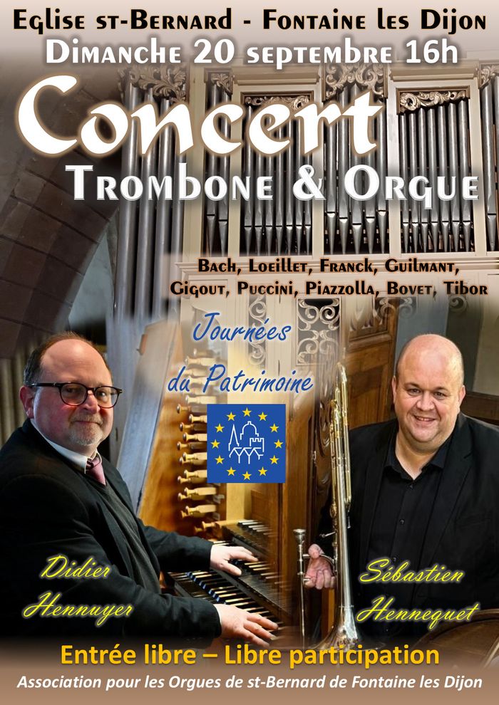 Concert Trombone et Orgue à l&rsquo;Eglise Saint-Bernard de Fontaine-lès-Dijon, Église Saint-Bernard de Fontaine-lès-Dijon, Fontaine-lès-Dijon