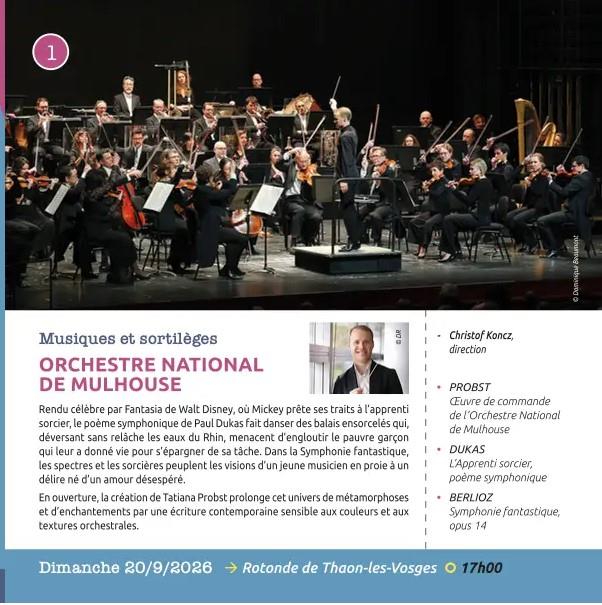 Concerts classiques Epinal Orchestre National de Mulhouse Théâtre de la Rotonde Thaon-les-Vosges