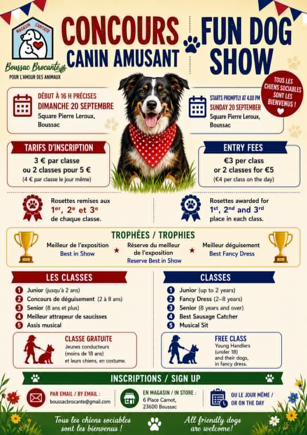 Concours canin amusant  Boussac